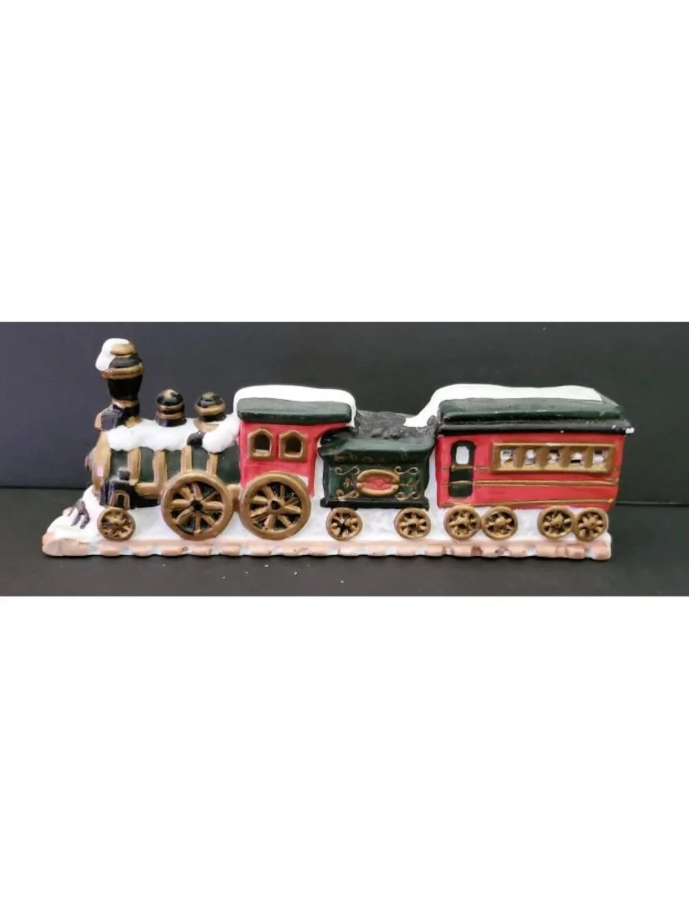 TRAIN engine coal car caboose one-pc ceramic accessory for Christmas Village 7
